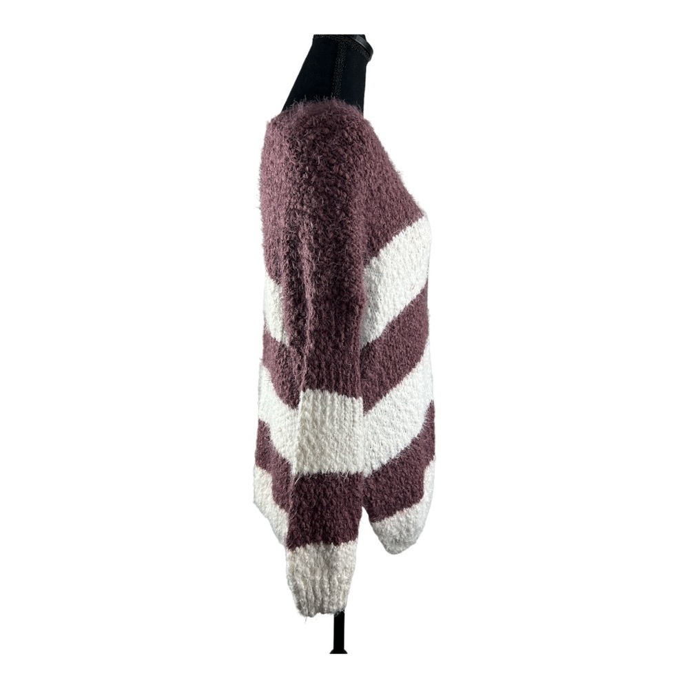 NWT Altar's State Plum/Ivory Stripped Sweater - Picture 2 of 4